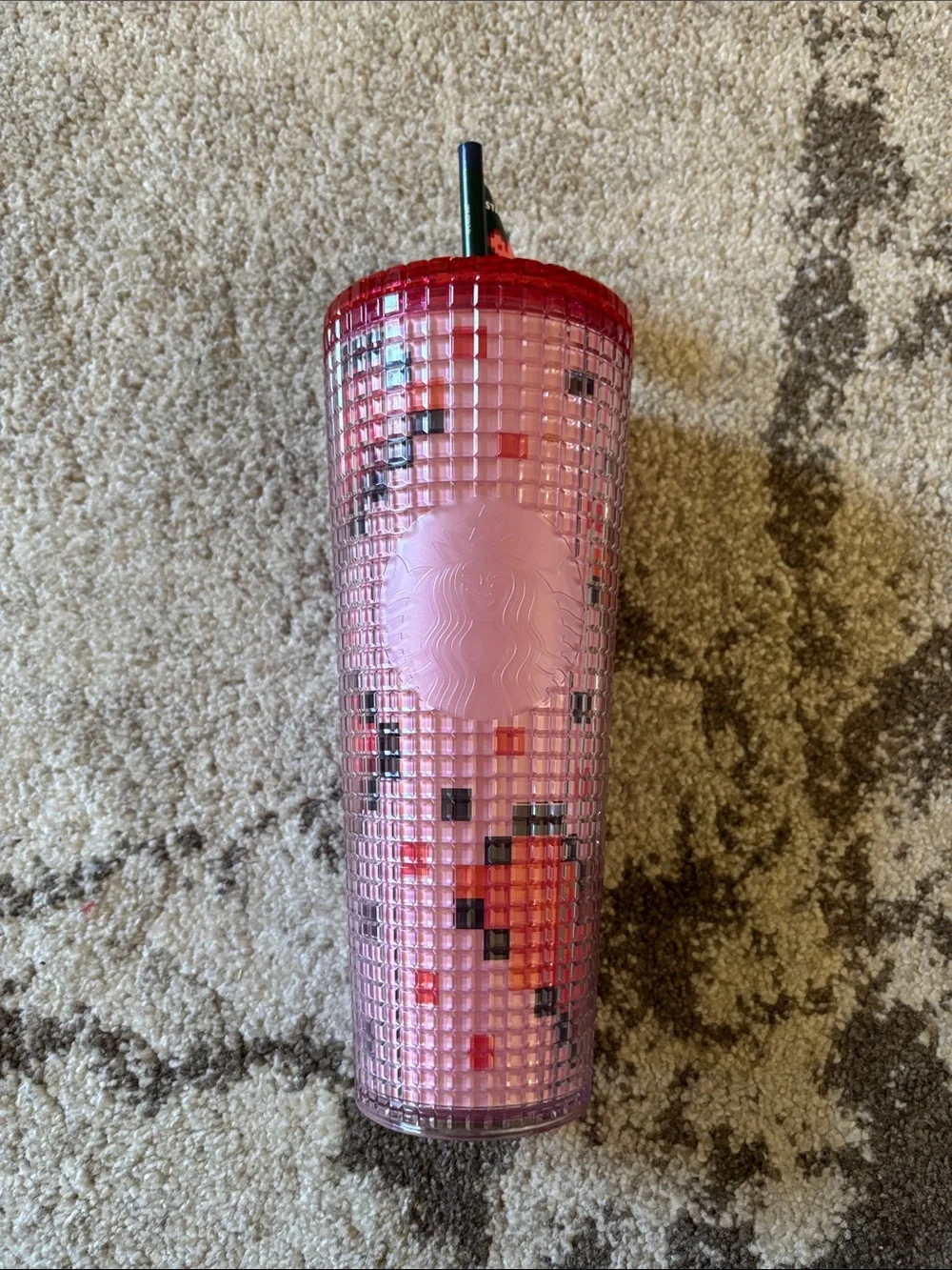 Starbucks - 2025 Valentine's Day Pixel Heart 24oz cold cup tumbler!!